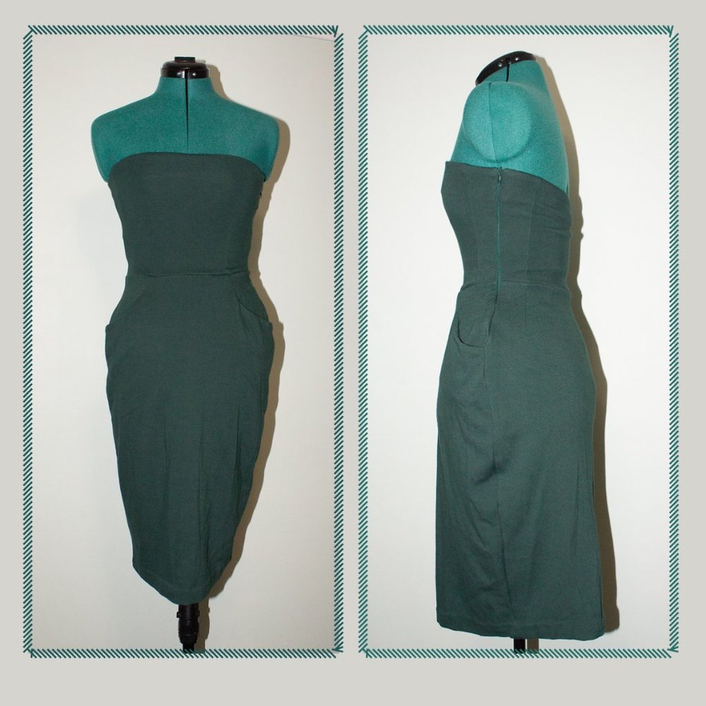 WINTER WONDERLAND Emerald Green Strapless Dress